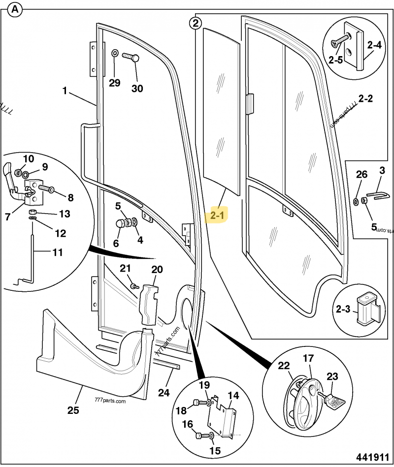 VITRE COULISSANTE DE PORTE JCB REF 827/80221