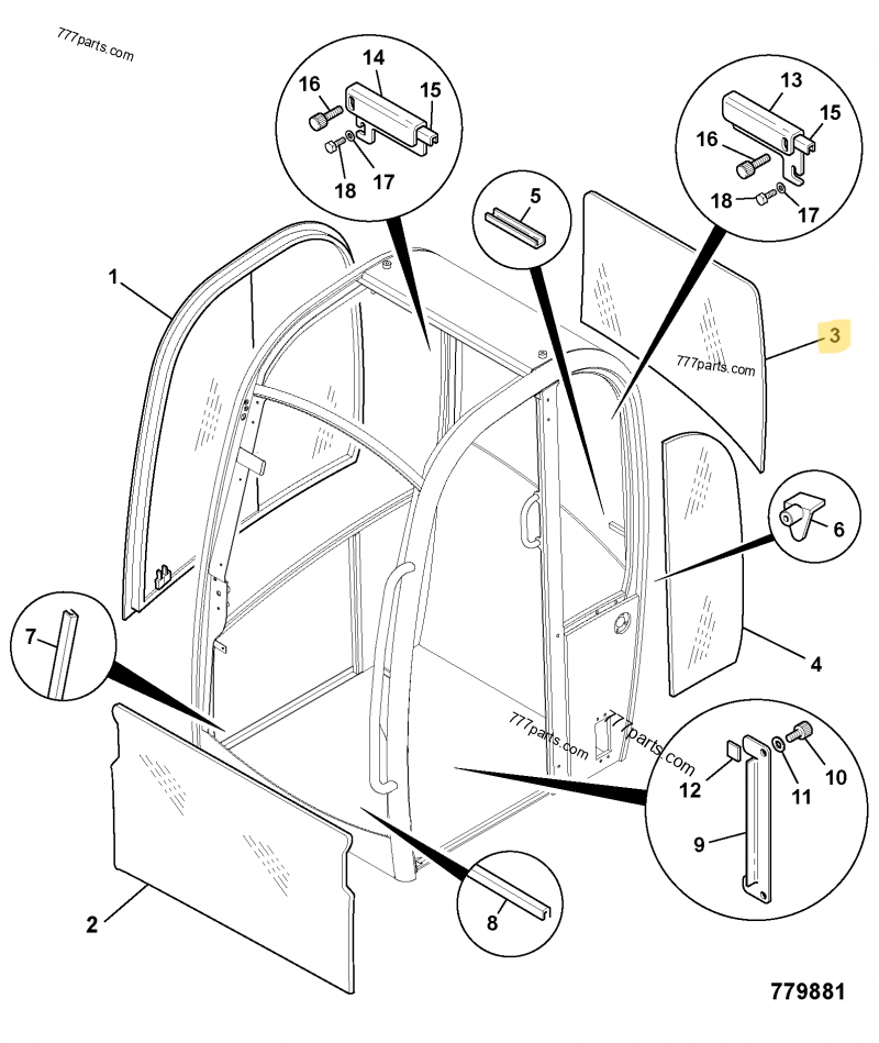 VITRE ARRIERE JCB REF 827/80331