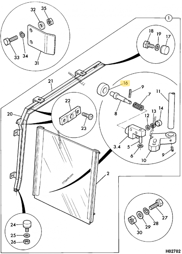 ROULETTE DE PARE BRISE JCB REF 232/25317