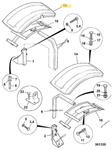 GARDE BOUE AVT DROIT JCB REF 481/00104